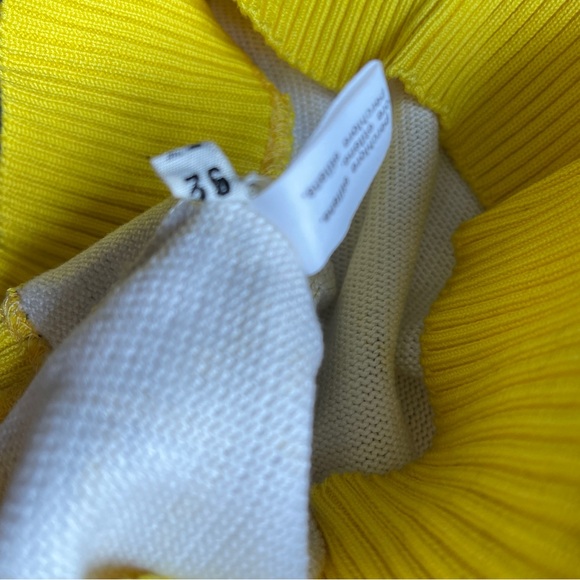 Vintage Celine Paris Yellow Logo Knit Sweater Top 36 - Picture 3 of 4